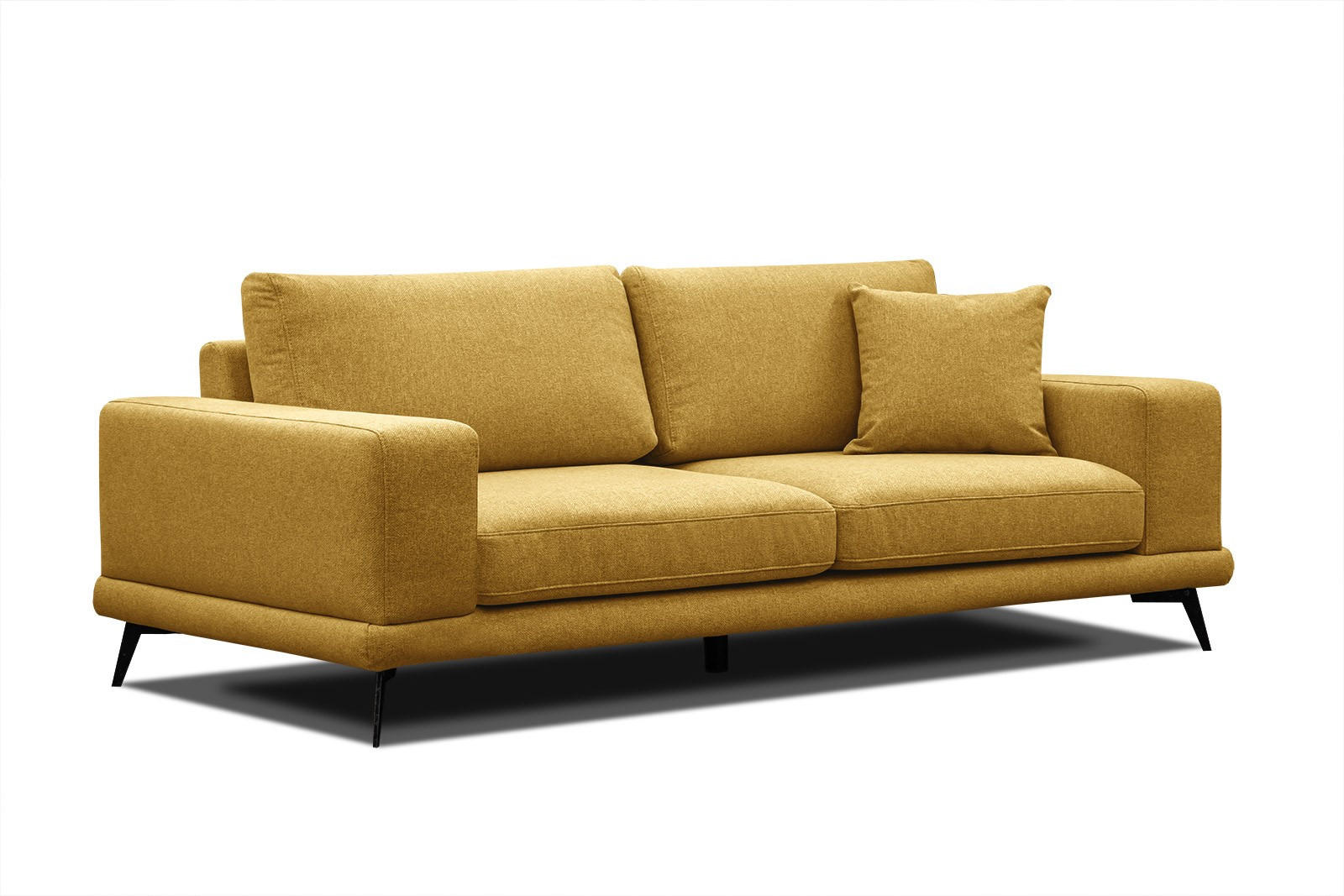 SOFA MEDIOLANE 3-Sitzer, dunkelgelb - Dunkelgelb, Holzwerkstoff/Textil (233/87/96cm) - Courtois Laville