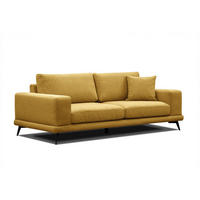 SOFA MEDIOLANE 3-Sitzer, dunkelgelb - Dunkelgelb, Holzwerkstoff/Textil (233/87/96cm) - Courtois Laville