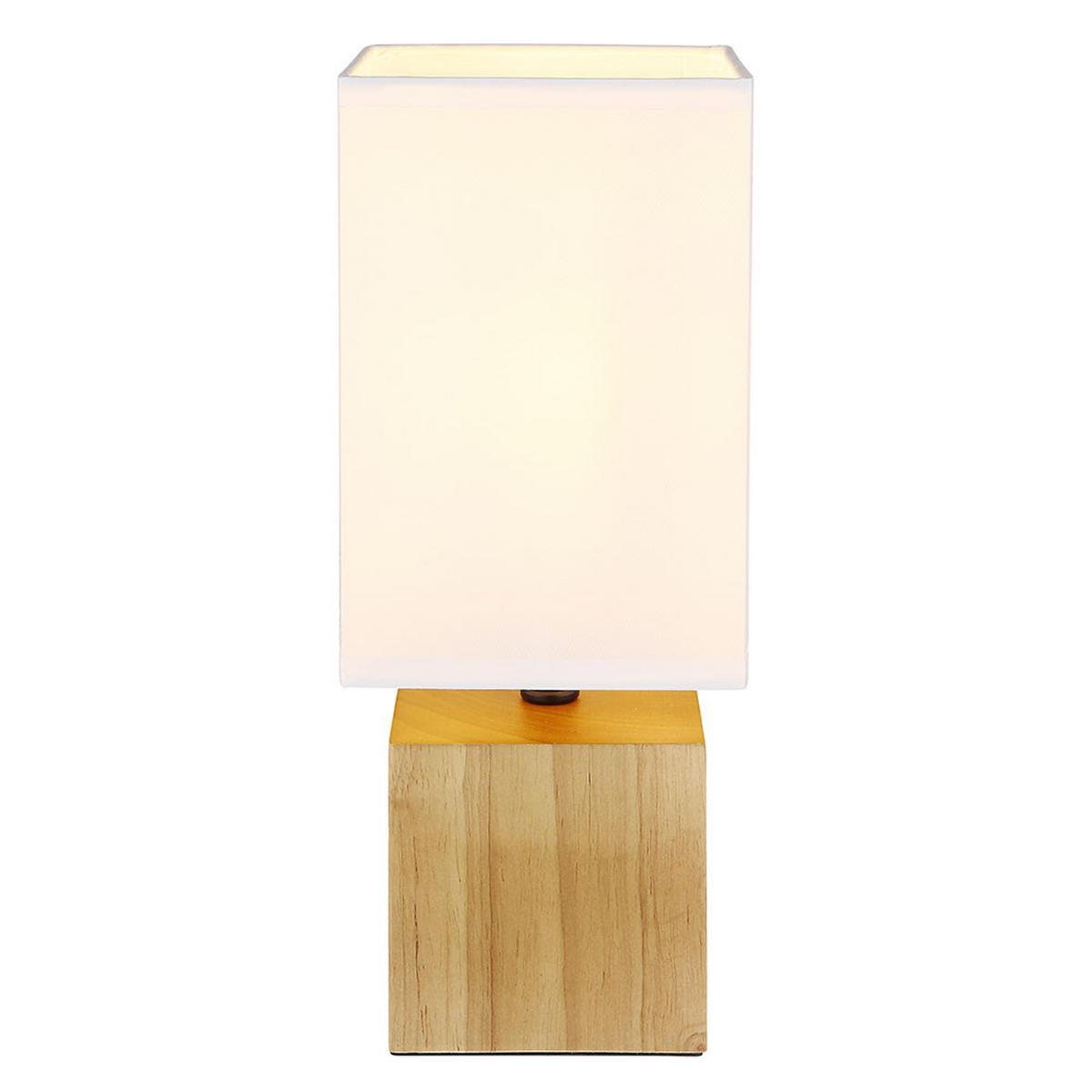 LED TISCHLEUCHTE Valentino Holz Braun Weiß - Braun, Holz (12/12/30cm) - Globo Lighting