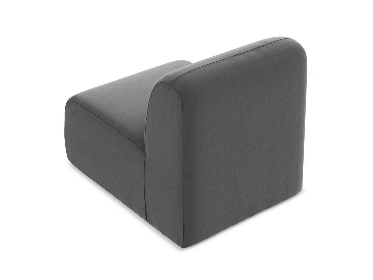 SOFAELEMENT Samt Stoff Grau - Edelstahlfarben/Schwarz, Holzwerkstoff/Kunststoff (70/75/94cm) - Makamii