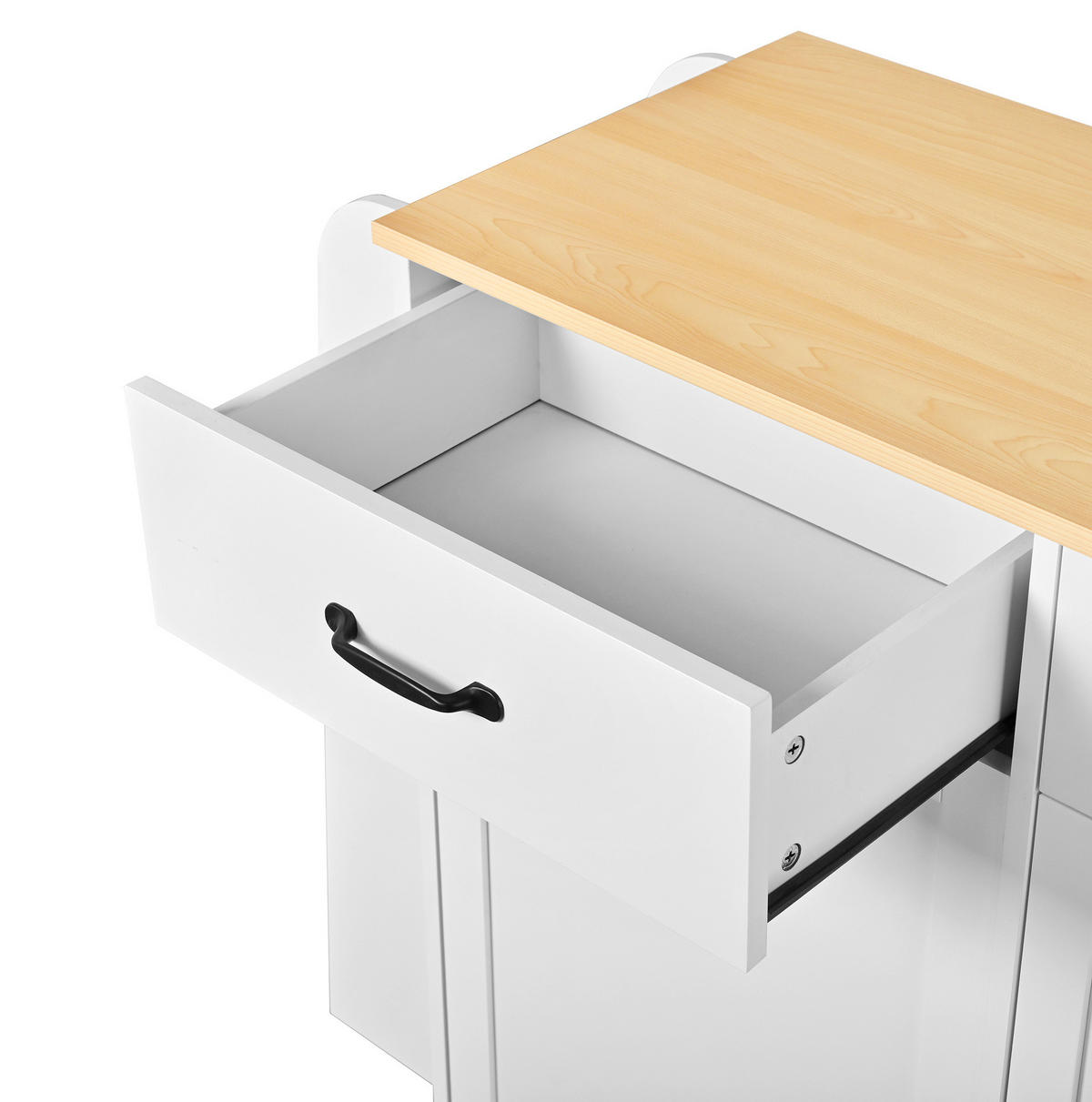 SIDEBOARD mit Mülleimerfach 133,5 x 40 x 86 cm Weiß Holzoptik - Weiß, Holzwerkstoff (133.5/86/40cm) - Meubliv