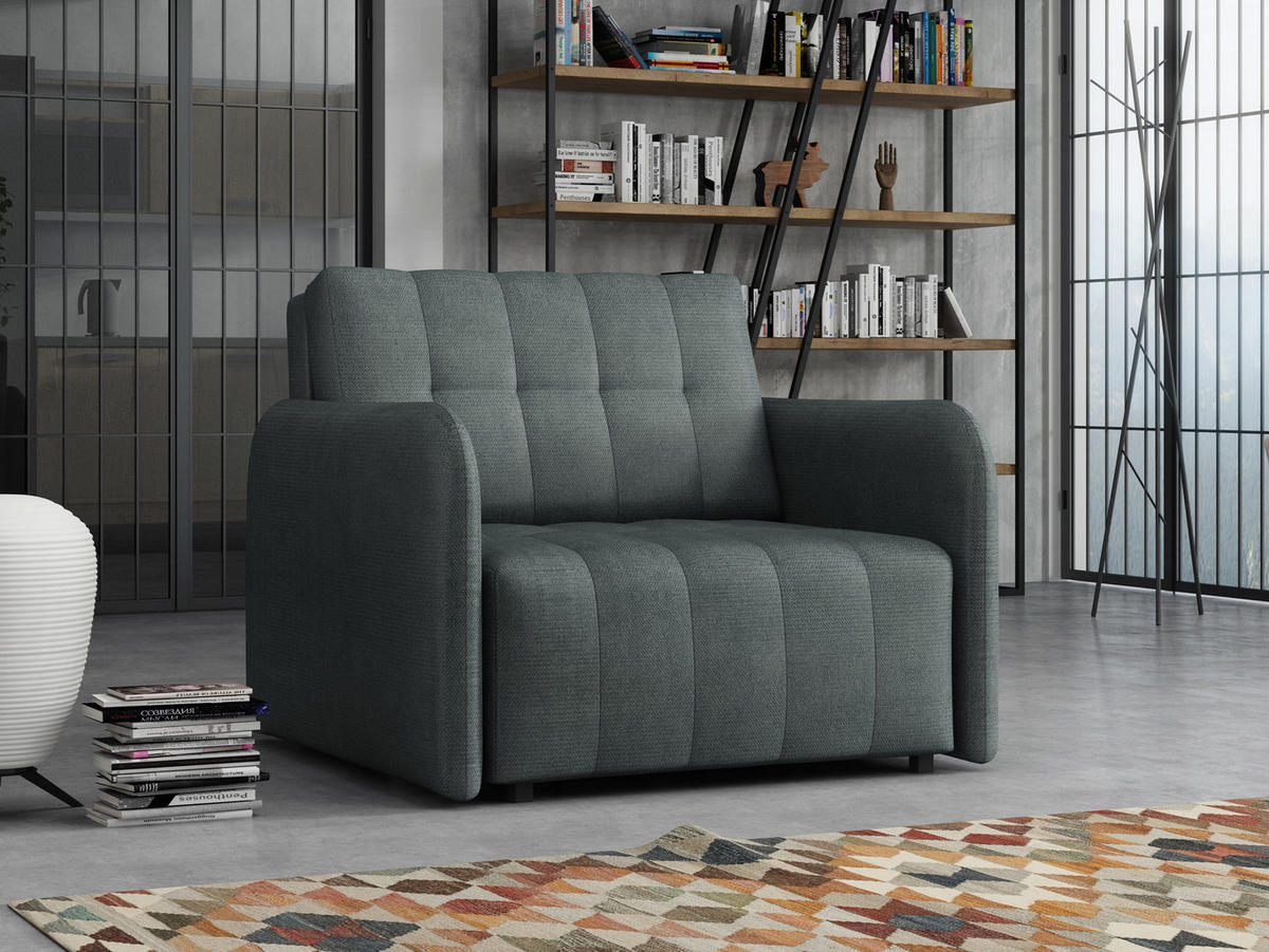 SCHLAFSOFA Viva Grand I - Blaugrau/Schwarz, Holz/Kunststoff (98/85/95cm) - MIRJAN24