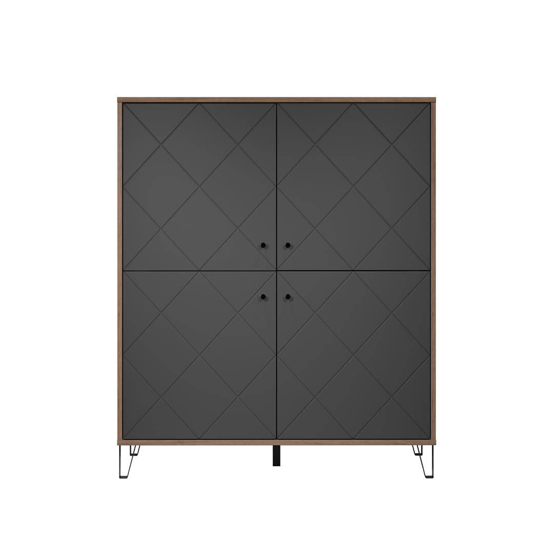HIGHBOARD Touch Graphitfarben - Graphitfarben, Holzwerkstoff (123/136/40cm) - ebuy24