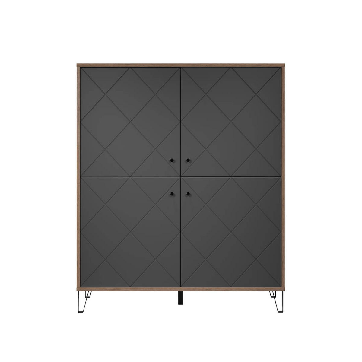 HIGHBOARD Touch Graphitfarben - Graphitfarben, Holzwerkstoff (123/136/40cm) - ebuy24