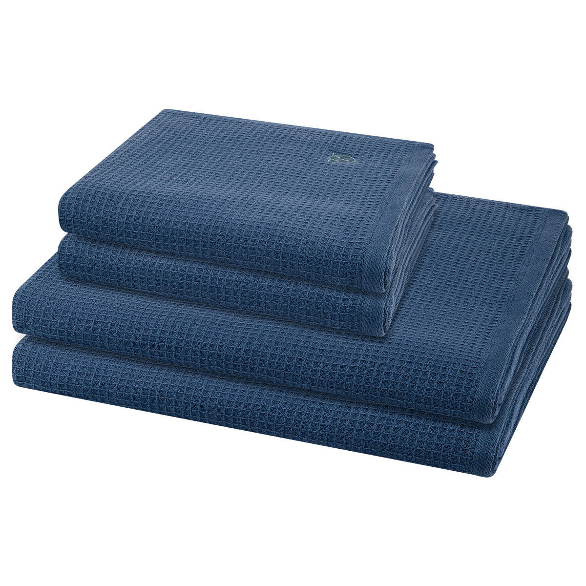 FROTTIERSET Pique 4-teilig - Dunkelblau, Textil (50/100cm) - Ross