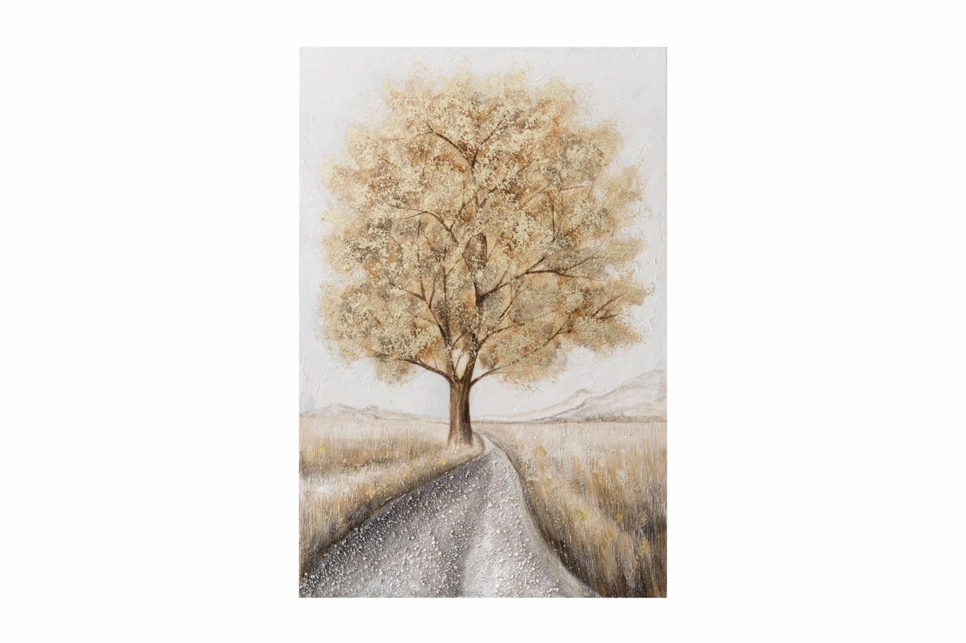ACRYLBILD HANDGEMALT 60/90 cm - Beige/Grau, Holz/Textil (1.4/90cm) - KUNSTLOFT