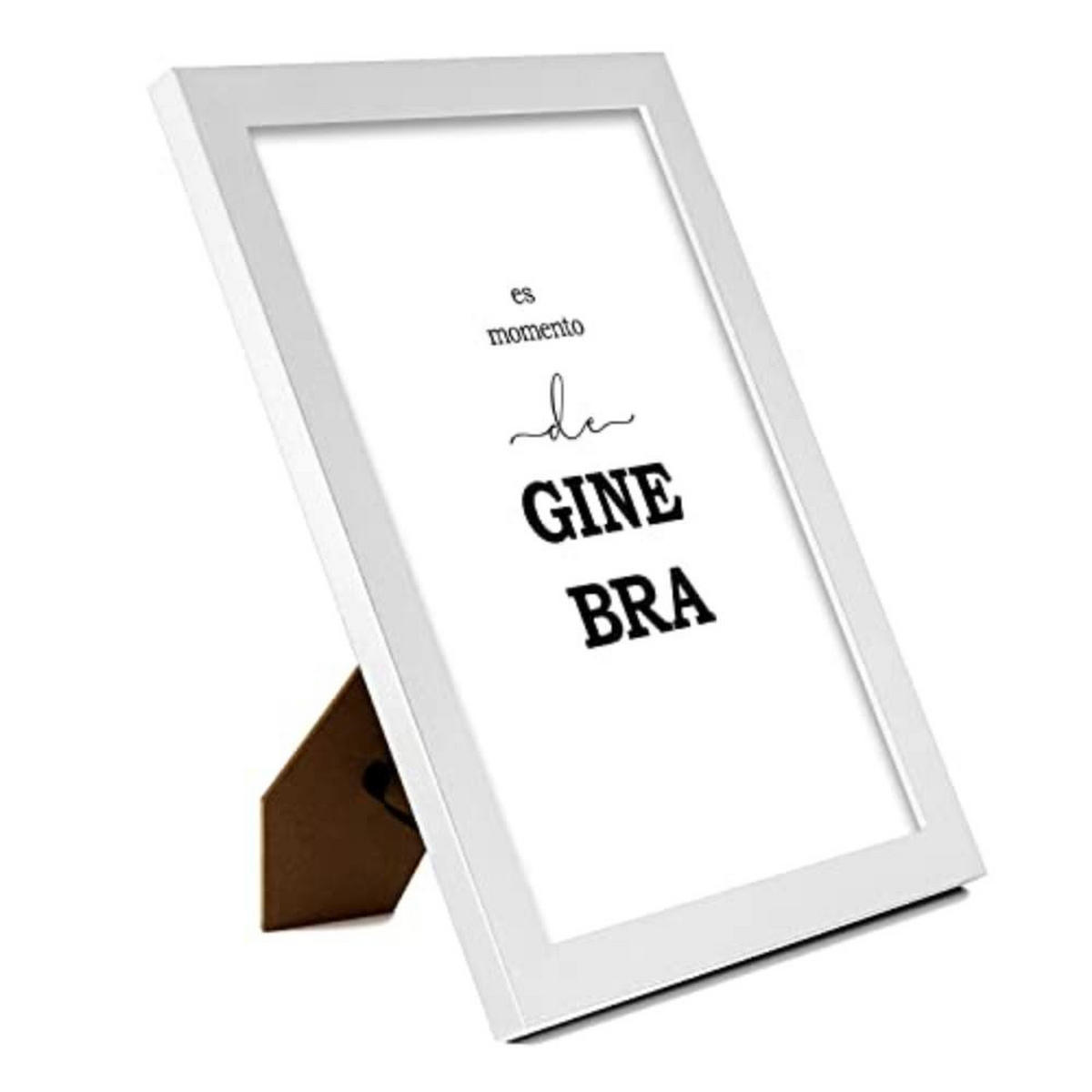 POSTER Set mit 4 Gin TypografieStil A4 Weißer Rahmen - Weiß, Papier (29.7/3cm) - Nacnic