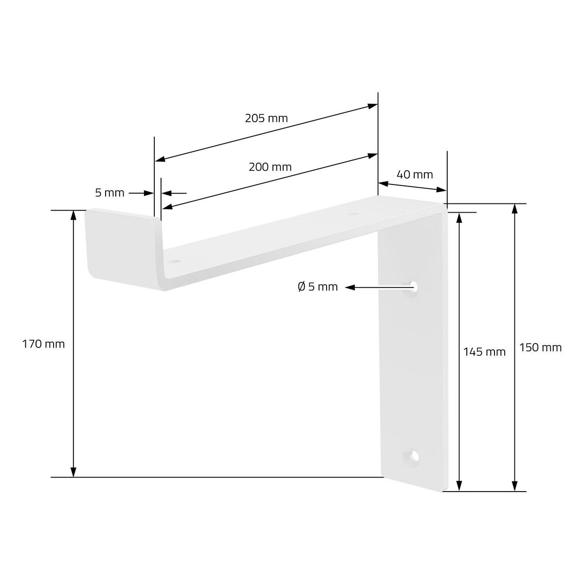 REGALHALTERUNG 2er Set - Weiß, Metall (14.5/4/20cm) - ML-DESIGN