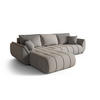 ECKSOFA TOKYO PREMIUM mit Schlaffunktion, Stoff WIND, Grau, Links - Grau, Holz (280/190cm) - Kaiser Möbel