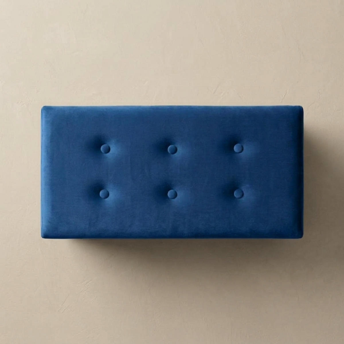 SAMTHOCKER mit Stauraum 76/38/38 cm - Dunkelblau, Textil (38/38/76cm) - SCENA LIVING