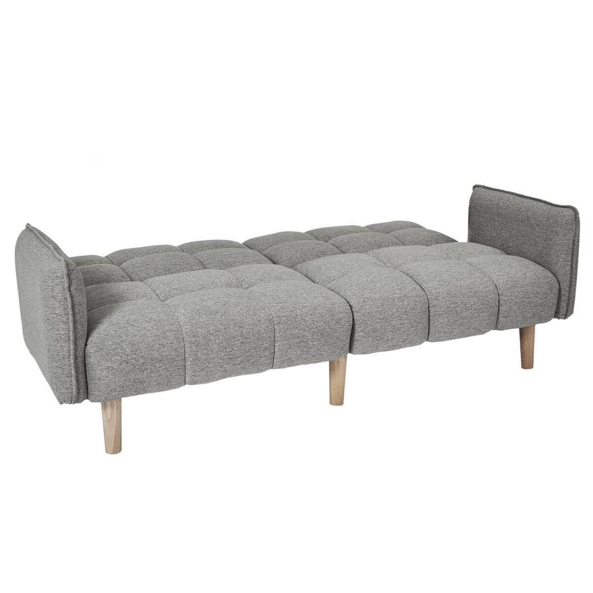 SCHLAFSOFA aus grauem Stoff B195 cm – DREAM - Grau, Textil (91/83/195cm) - Calicosy