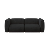 MODULARES Sofa 2-SITZER MIRA-S1 228x89x70 Schwarz cm Velours - Anthrazit/Schwarz, Holzwerkstoff/Kunststoff (228/70/89cm) - ALTDECOR