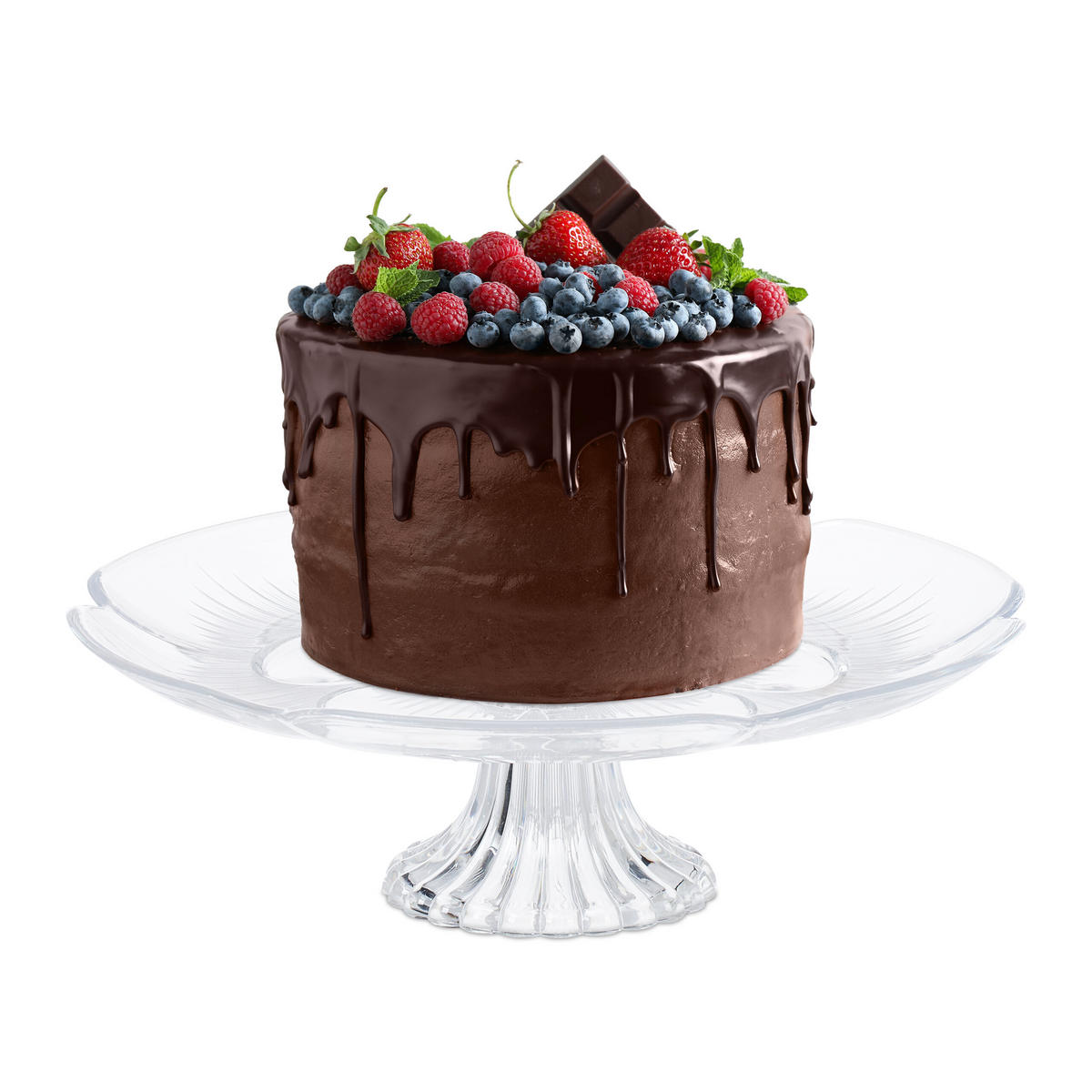 TORTENPLATTE - Transparent, Kunststoff (29/10/29cm) - Relaxdays