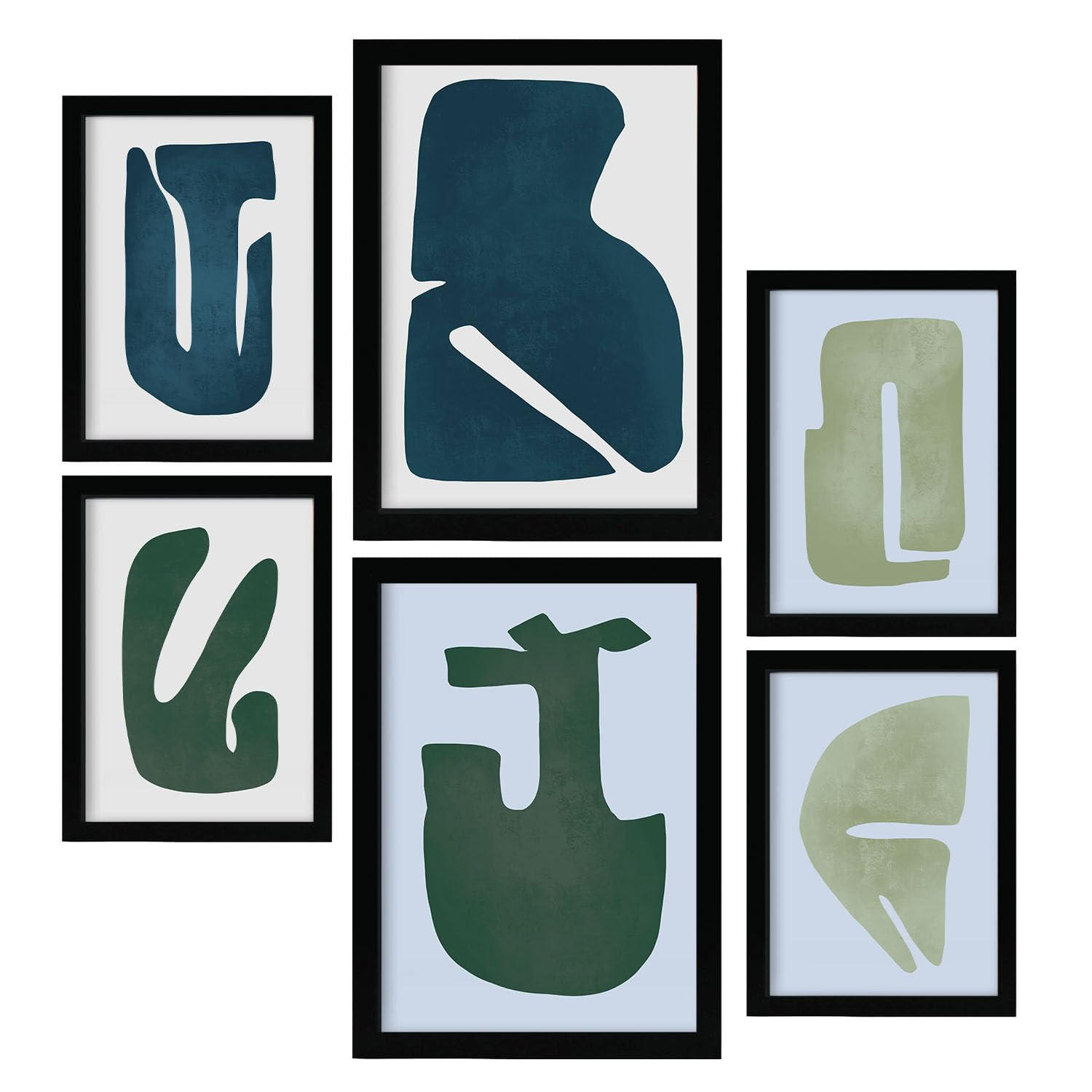 POSTER Set Mit 6 Feine Geschicklichkeit A3 & A4 Schwarzer Rahmen - Schwarz, Papier (29/3cm) - Nacnic