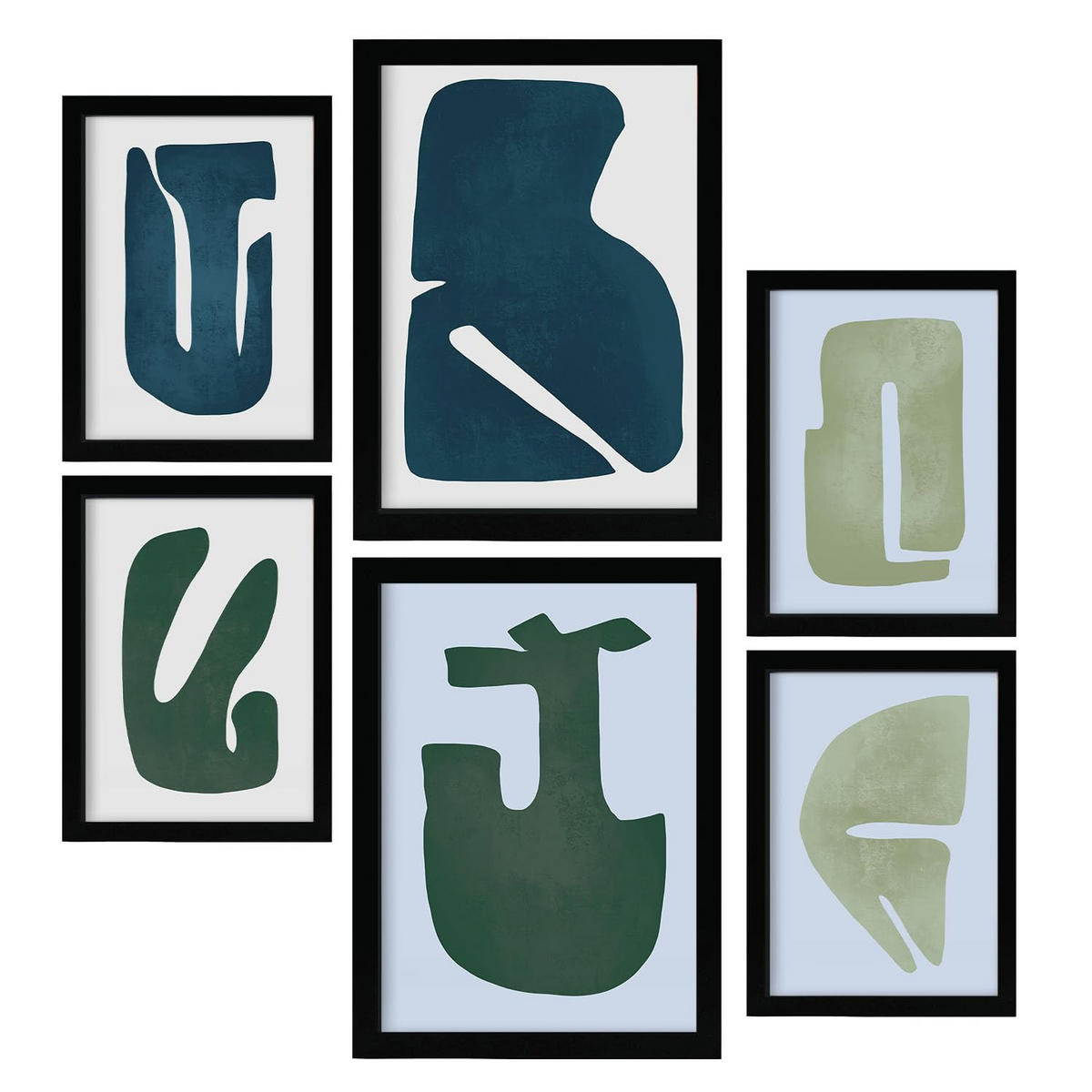 POSTER Set Mit 6 Feine Geschicklichkeit A3 & A4 Schwarzer Rahmen - Schwarz, Papier (29/3cm) - Nacnic