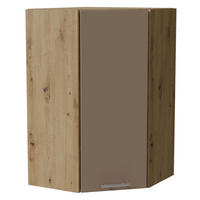 ECKHÄNGESCHRANK Brerra RAL 1019 graubeige Matt / Eiche Artisan Matt 60 / 60 / 96cm - Graubraun/Eiche Artisan, Holz/Holzwerkstoff (60/96/60cm) - Feldmann-Wohnen