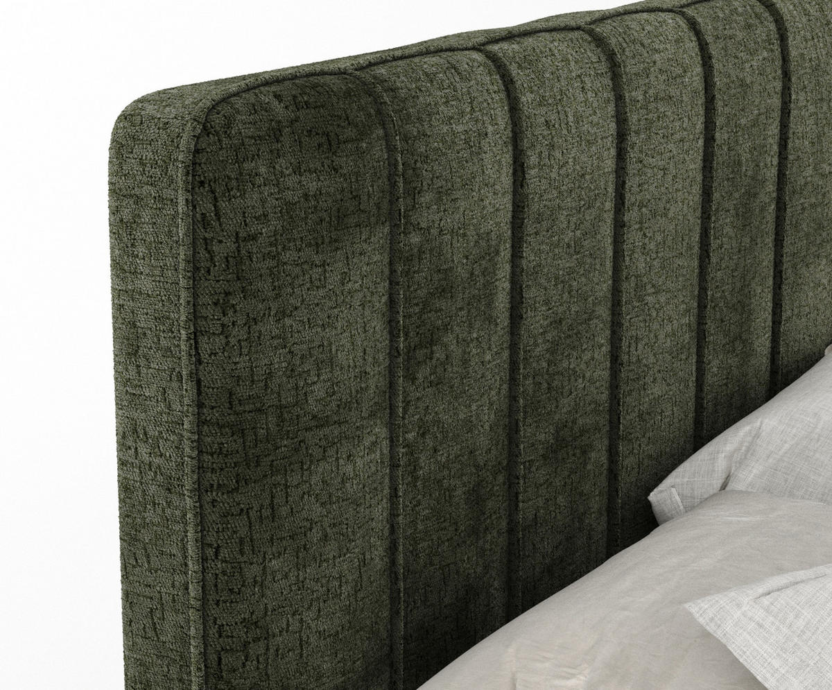 BOXSPRINGBETT Novara Olivenfarbe 160/200 cm - Schwarz/Olivgrün, Holz/Holzwerkstoff (160/200cm) - Maison de Reve