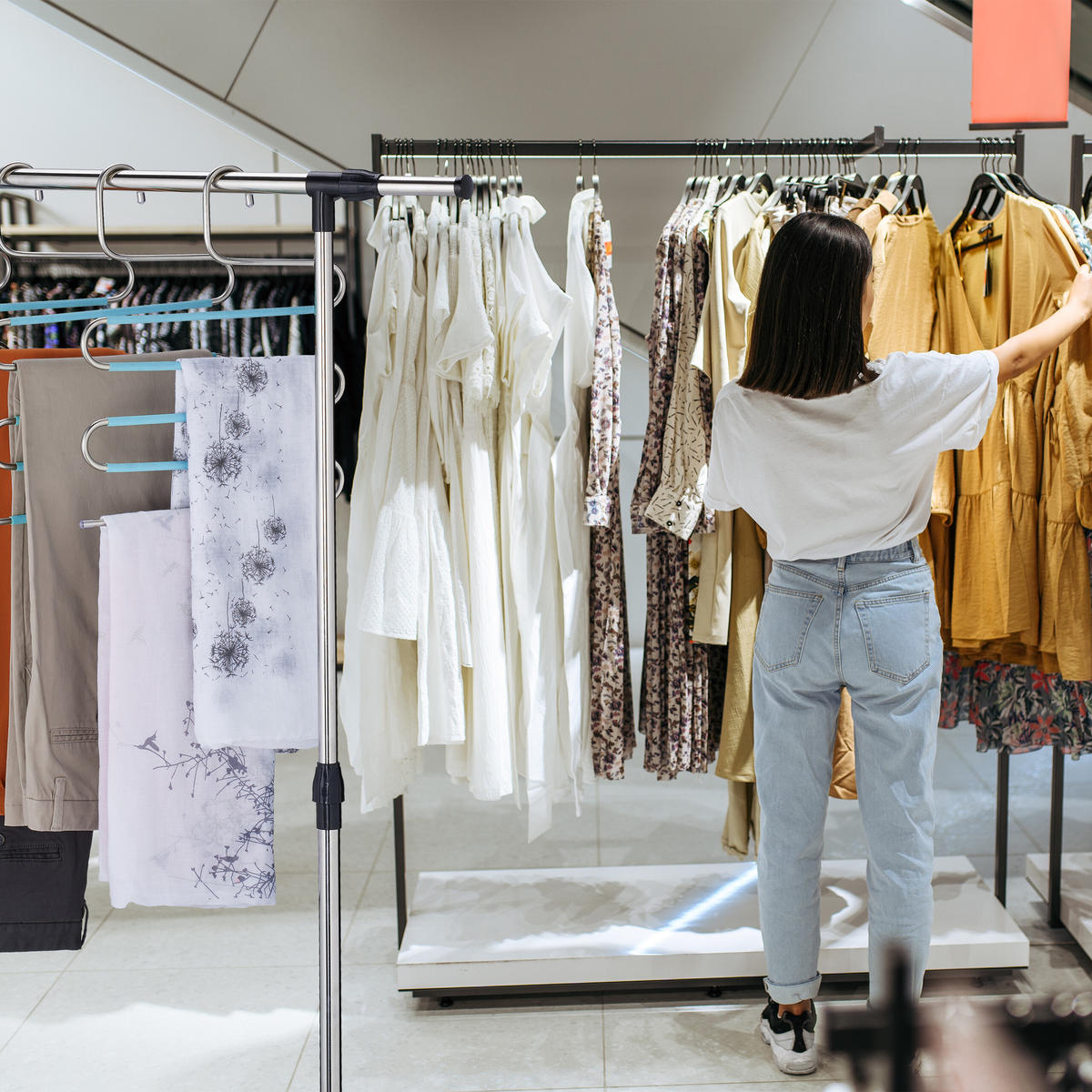 4XVEČNAMENSKI hlačnik - večbarvno, kovina/umetna masa (32.5/38/1cm) - Relaxdays