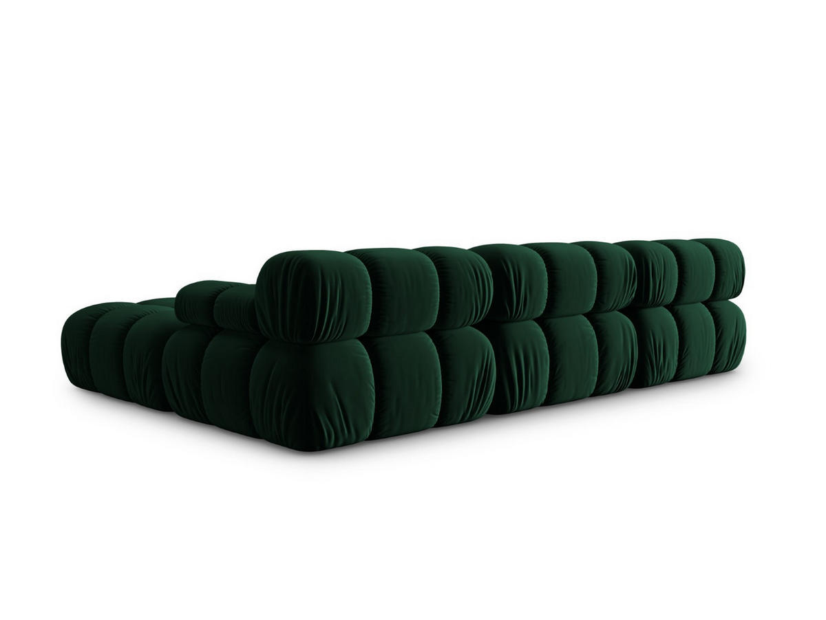 MODULARES-SOFA Bellis aus Samt flaschengrün 4 Sitzplätze - Grün, Textil (188/63/282cm) - Micadoni