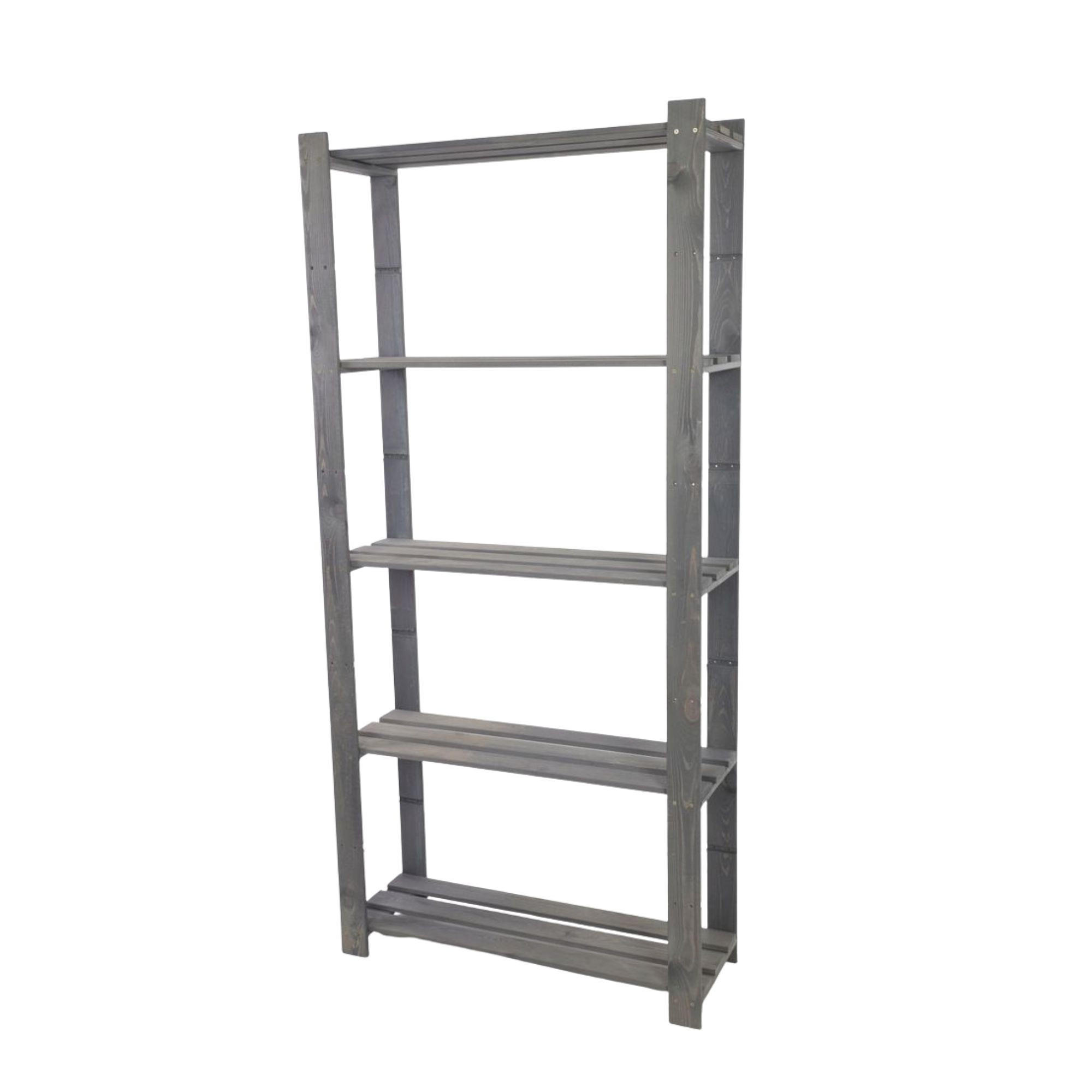 HOLZREGAL PINEPEAK 170x80x28cm 5 Fachboden 1,2cm dickes Kiefernholz Grau - Grau, Holz (80/170/28cm) - PROREGAL