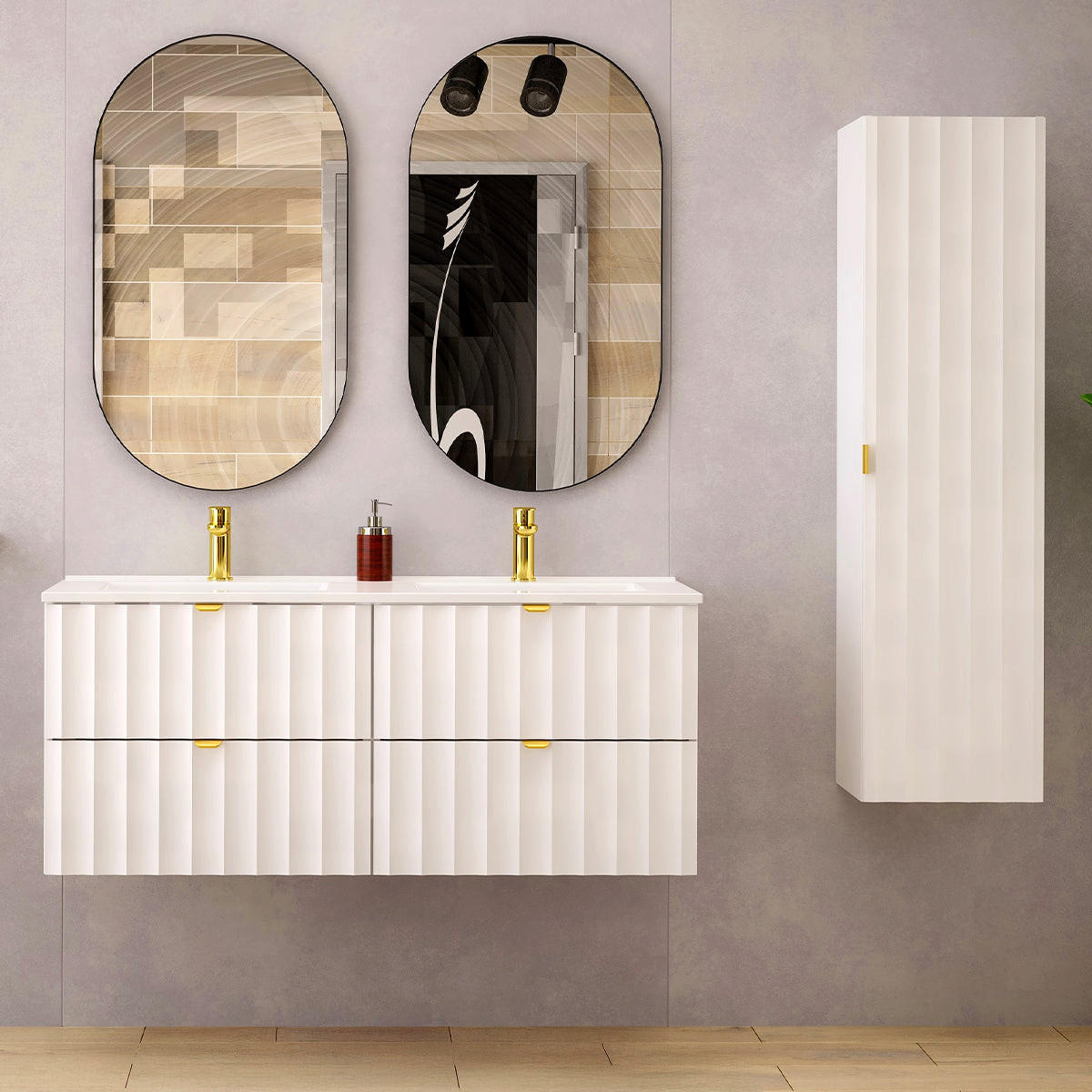 DONJI ELEMENT ZA UMIVAONIK 120cm Lexa Bijeli - bijela, drvni materijal (120/50/45.8cm) - Petits-meubles