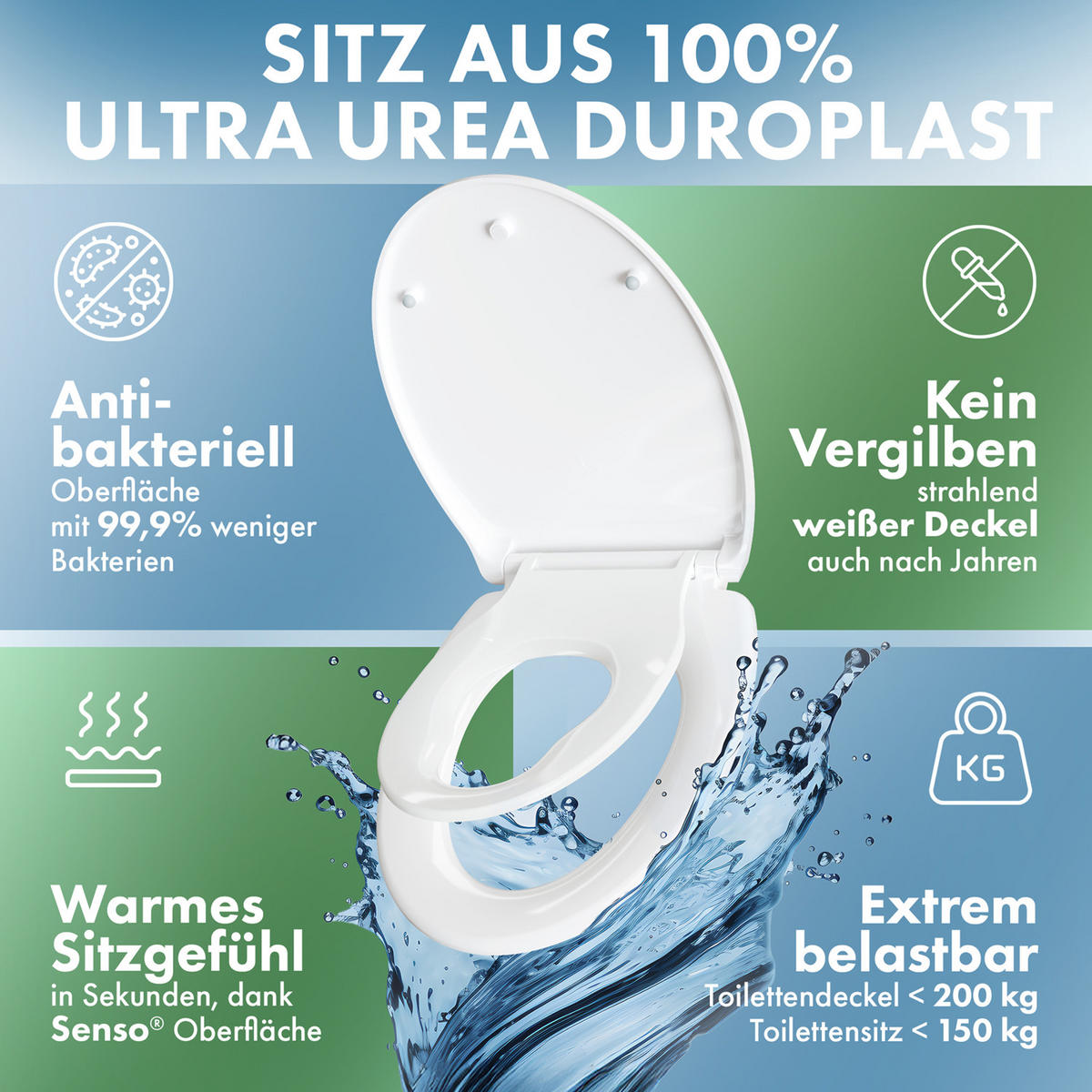 DOMUSPA Kinder Toilettensitz mit Quick-Release Funktion - Weiß, Kunststoff (45/5.5/37.6cm) - DomuSPA