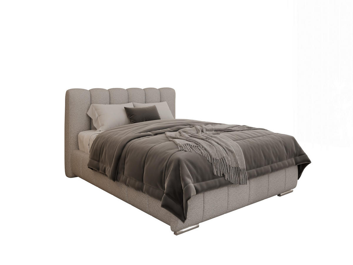 POLSTERBETT Zaira 140x200cm – Elegantes Polsterbett für modernen Wohnstil , ohne matratze, Sandfarben - Sandfarben, Holz (140/200cm) - Panda Möbel