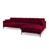 ECKSOFA rechts Mamaia aus Samt rot 5 Sitzplätze - Rot, Textil (185/293cm) - Micadoni