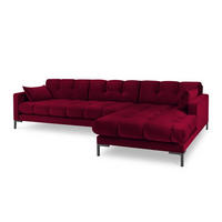 ECKSOFA rechts Mamaia aus Samt rot 5 Sitzplätze - Rot, Textil (185/293cm) - Micadoni