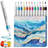 ACRYLMARKER 12er Set mit Pinselspitze - Multicolor, Kunststoff (1/1/13.5cm)