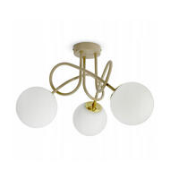 PENDELLEUCHTE ECRU II - Beige/Goldfarben, Glas/Metall (40/40/30cm) - kiki design