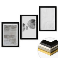 WANDBILDER 3er-Set - 20x30 cm Schwarzer Rahmen - Abstrakte moderne Strukturen - Schwarz, Kunststoff (20/30cm) - ArtPrintCave