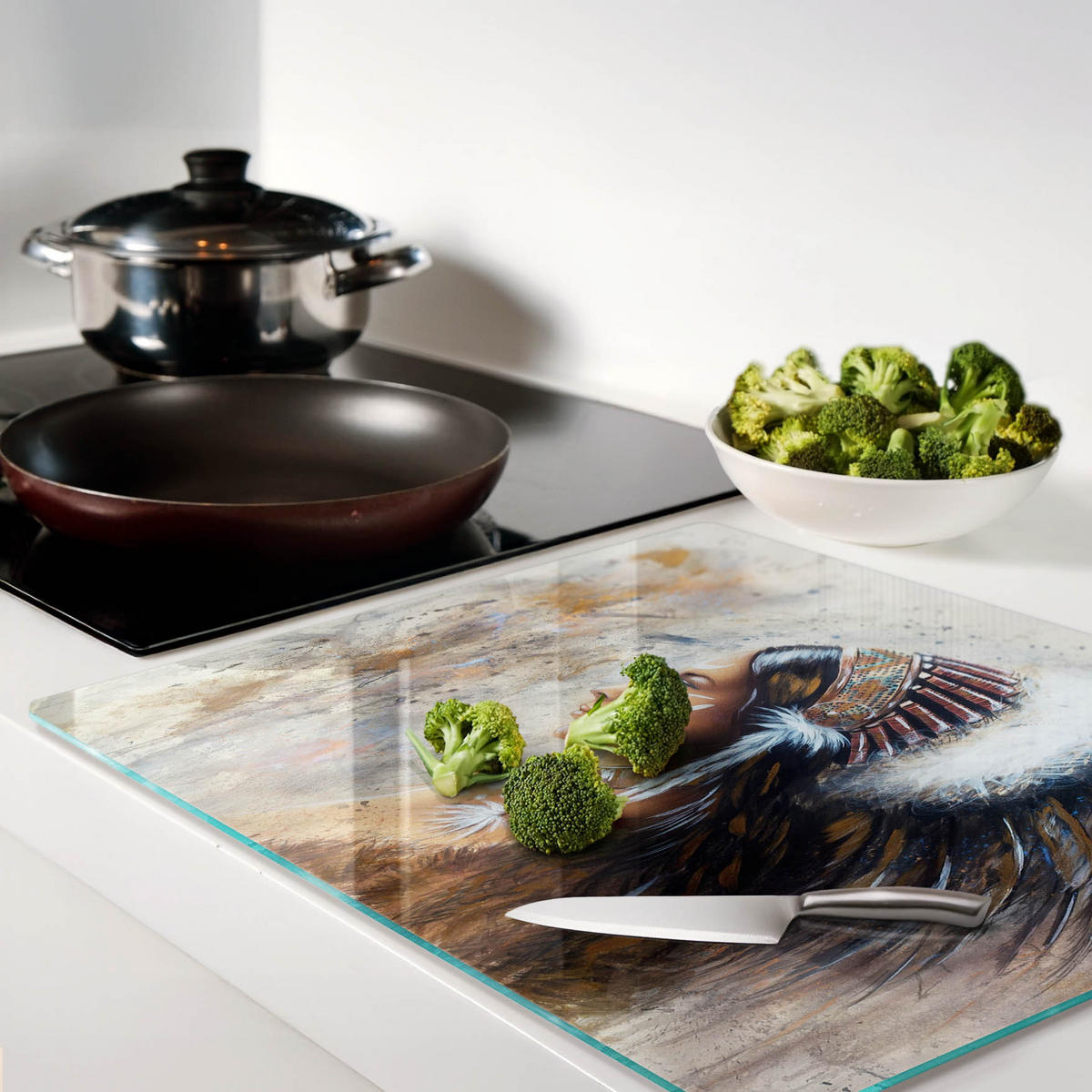 GLASPLATTE 60x52 cm indisch - Braun, Glas (60/0.4/52cm) - TULUP