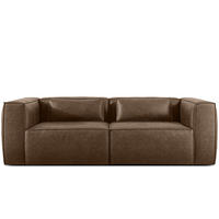 3-SITZER SOFA FEROX, Dunkelbraun - Dunkelbraun, Holz/Holzwerkstoff (240/73/96cm) - KONSIMO®