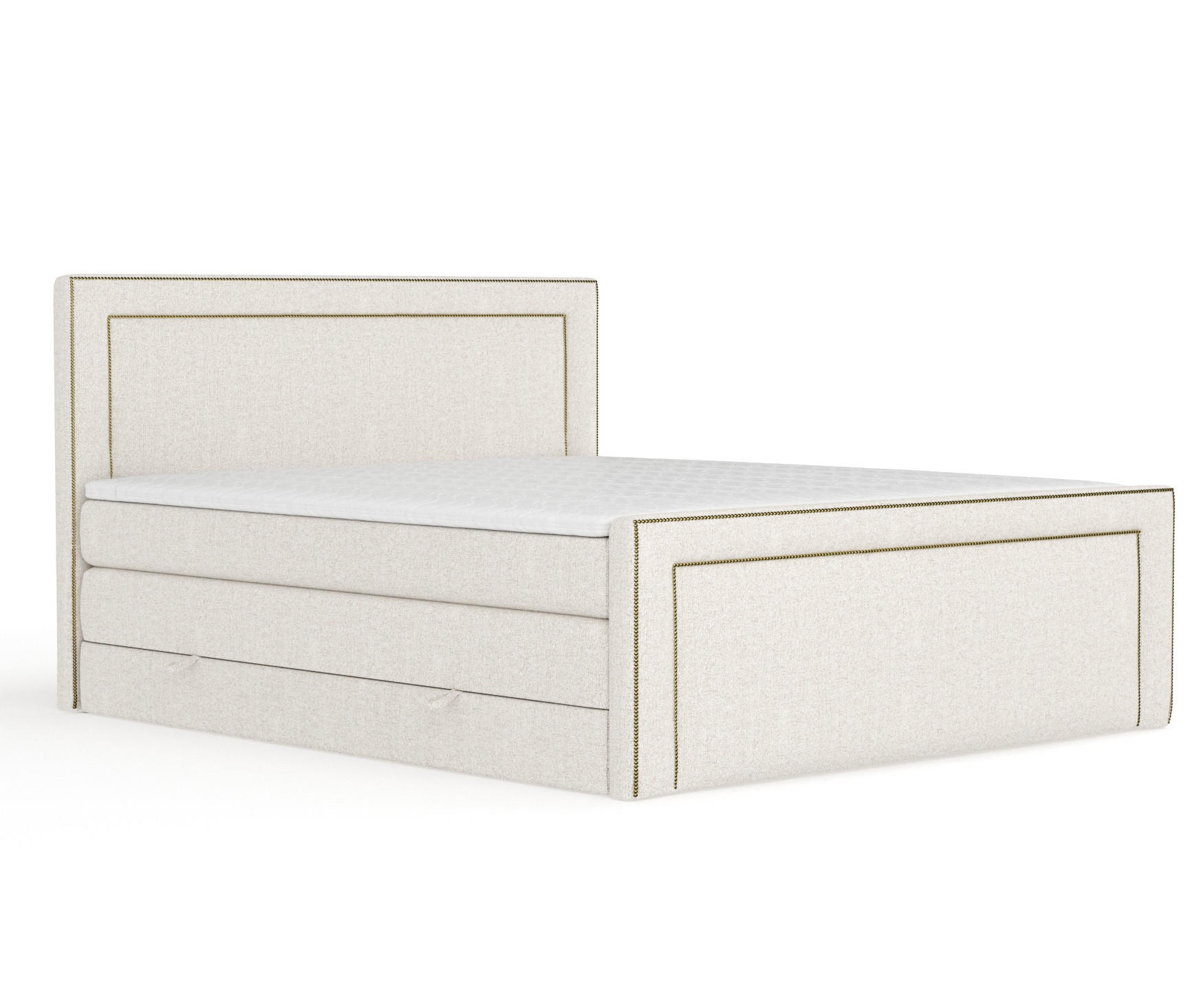 BOXSPRINGBETT Luxora Beige 200/200 cm - Beige/Schwarz, Holz/Holzwerkstoff (200/200cm) - Maison de Reve