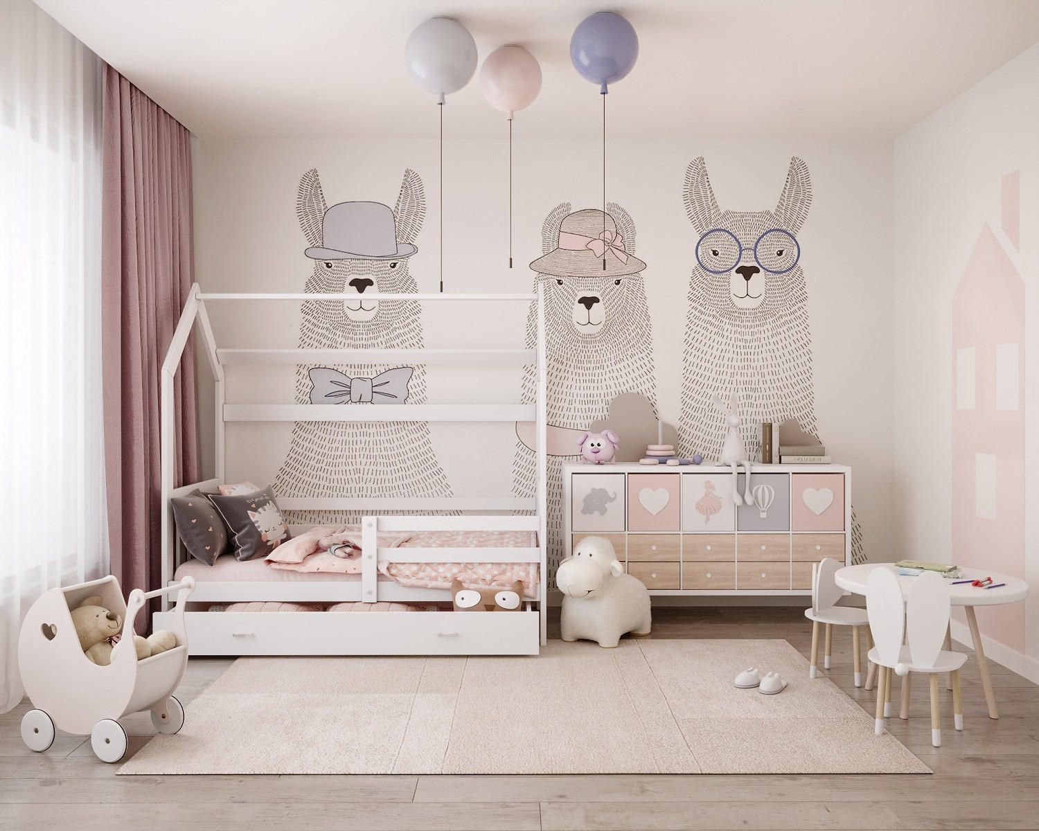 KINDERBETT ALA Hausbett 160x80cm mit Schublade und Matratze Weiß - Weiß, Holz (80/160cm) - Luxkor24