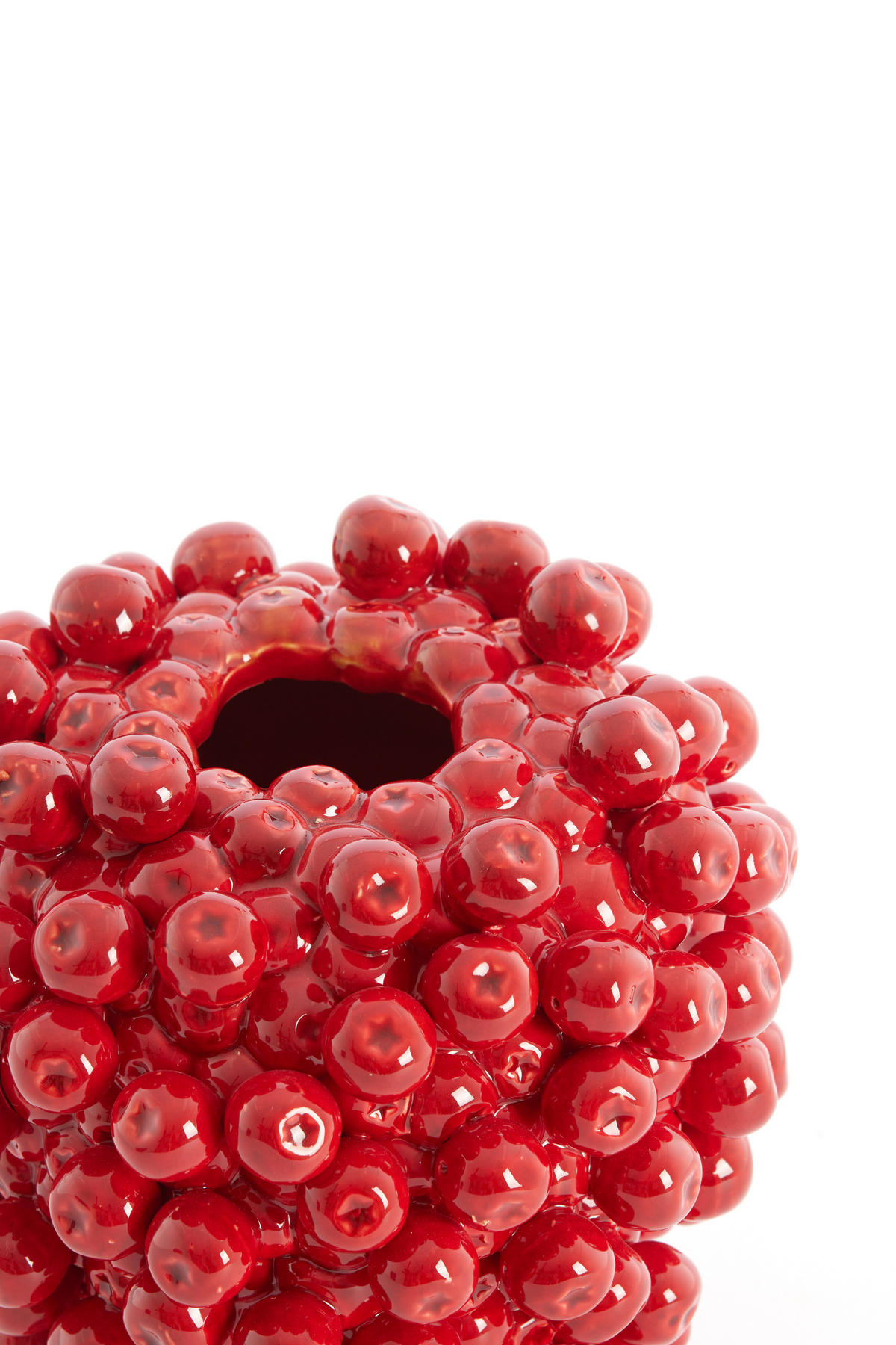 VAZE Berries Rot 15/14.5/17.5 cm - Rot, Keramik (17.5cm) - Light & Living