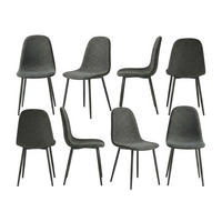 ESSZIMMERSTÜHLE 8er Set Webstoffbezug Grau - Grau, Metall (40.5/85/41.5cm) - Meubles Cosy