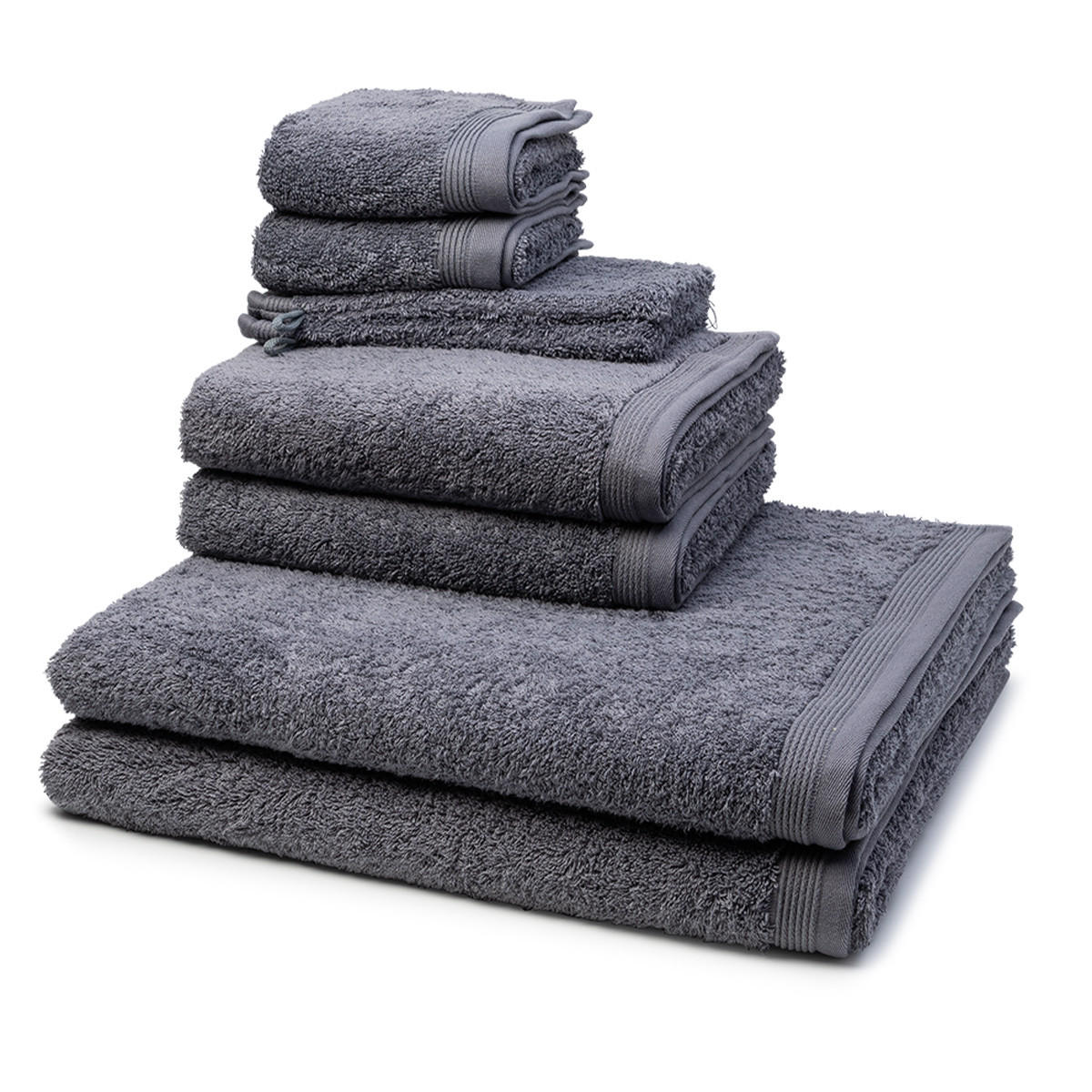 FROTTIERSET Superwuschel 8-teilig - Grau, Textil (50/100cm) - MÖVE