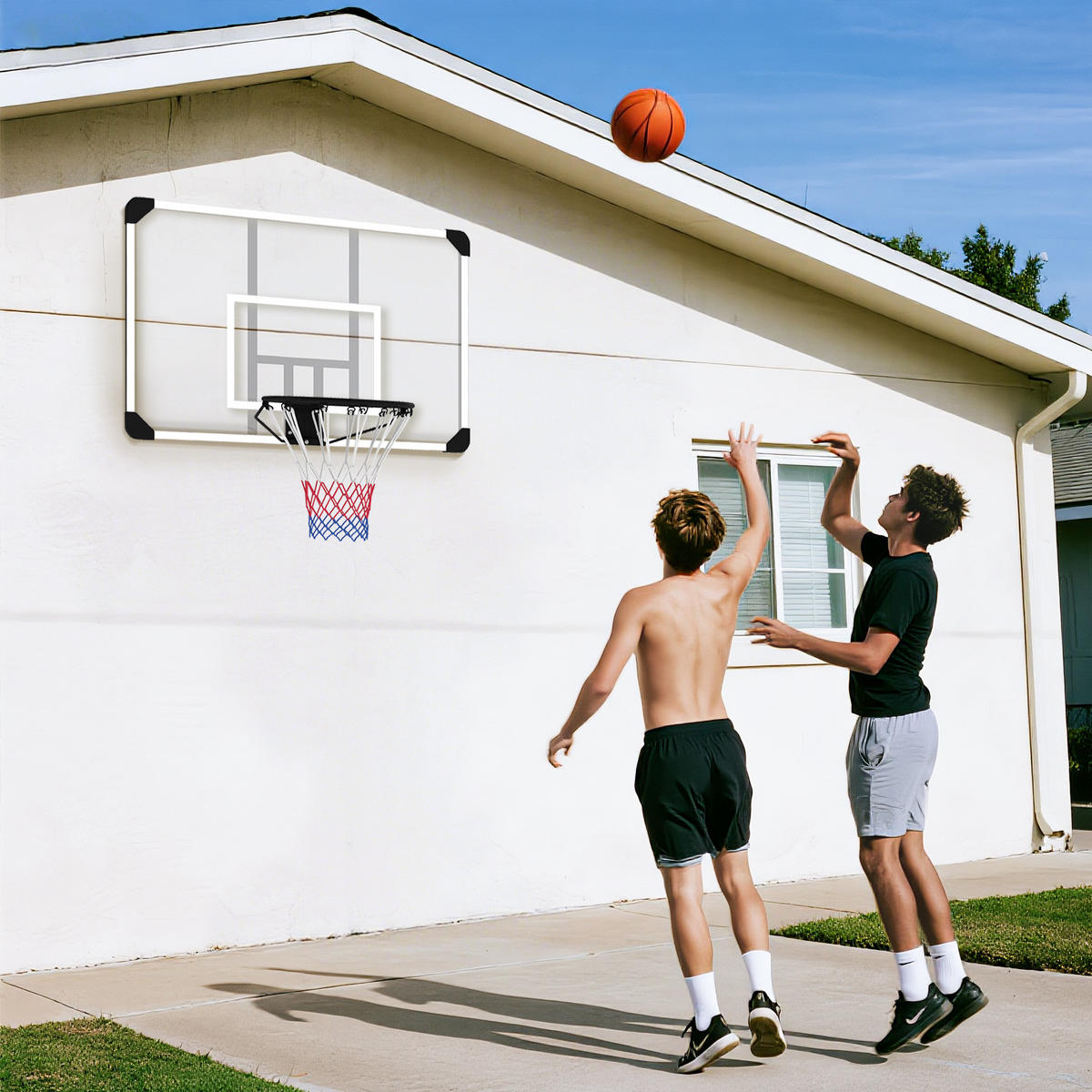 BASKETBALLKORB - Schwarz, Metall (61/113cm) - SPORTNOW