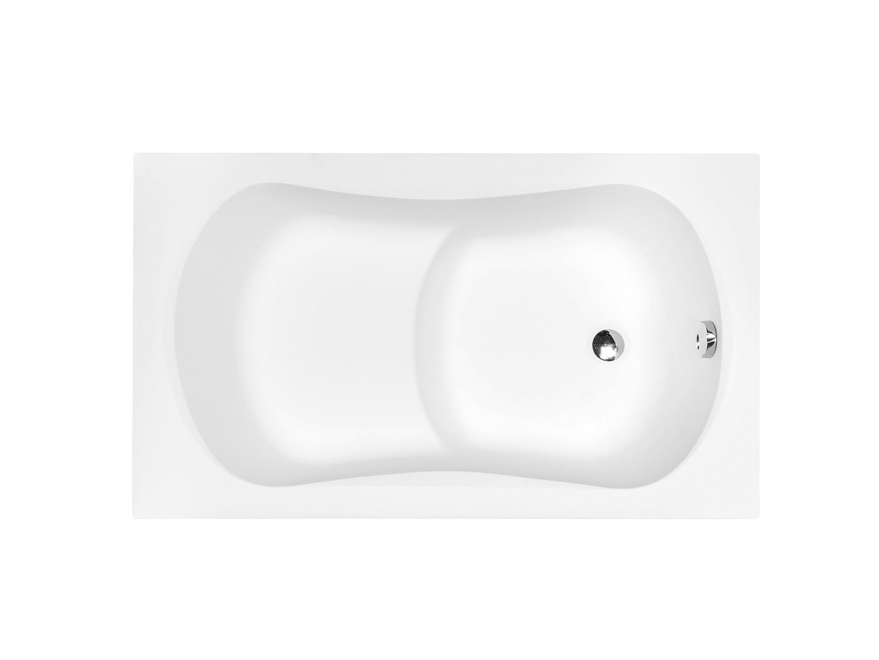 BADEWANNE Rechteck ARIA REHAB 120/70 mit Styro Ablauf Füße - Weiß, Kunststoff (70/55.5/120cm) - bad land