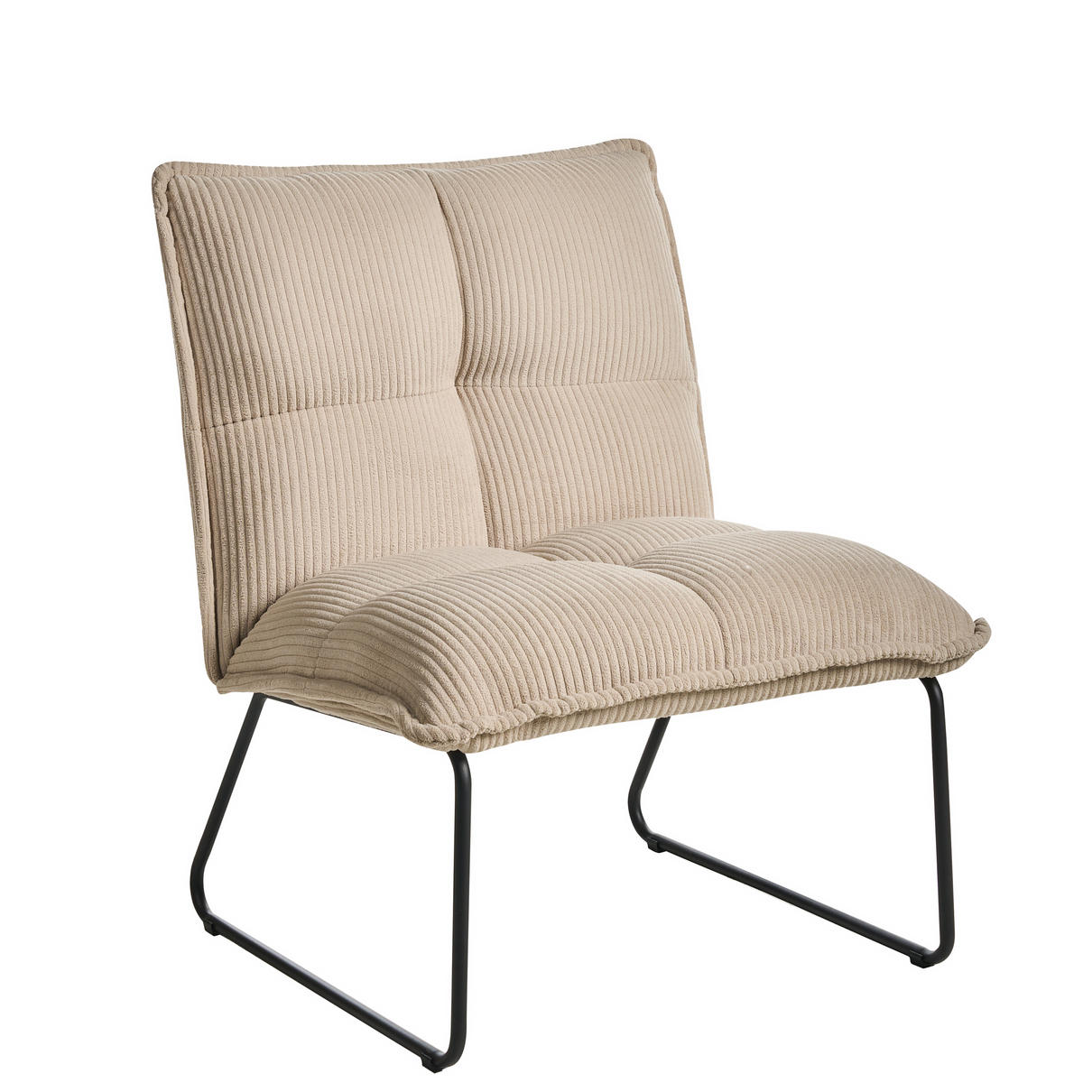 SESSEL 2er-Set Beige Bjasta - Beige/Schwarz, Textil (70/85/63cm) - Beliani