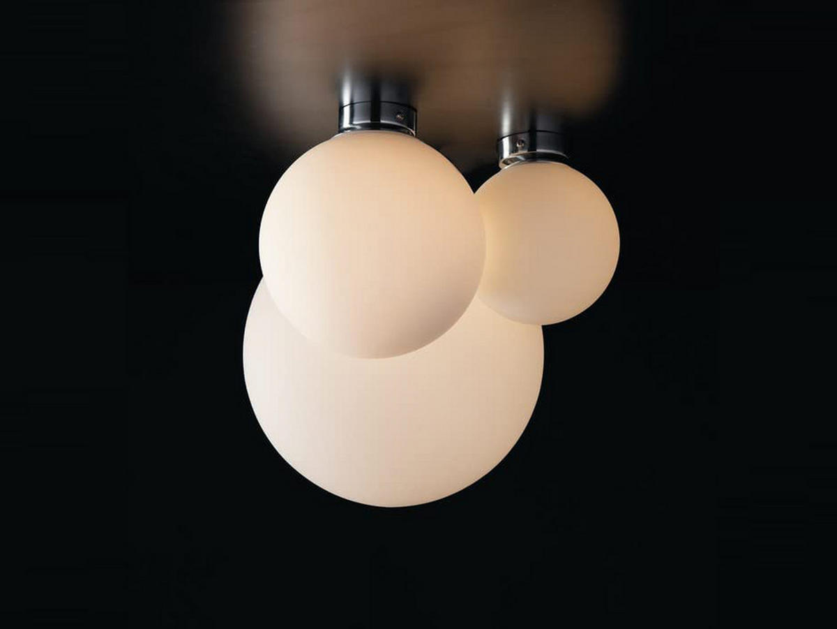 LED-DECKENLEUCHTE Glaskugel Lampenschirm, Ø15cm - Silberfarben/Weiß, Glas/Metall (15/15/17cm) - meineWunschleuchte
