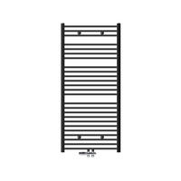 BADHEIZKÖRPER Sahara 750x1500 mm Anthrazit gebogen mit Ventil Durchgang - Anthrazit, Metall (75/150/3cm) - LuxeBath