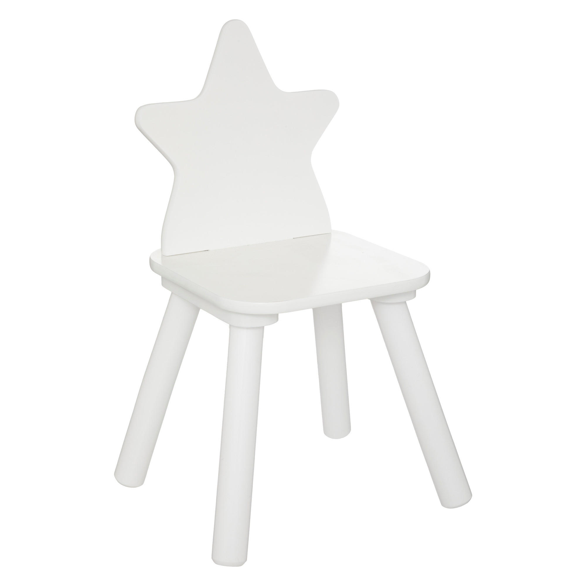 KINDERSTUHL mit sternförmiger Rückenlehne Douceur 31/24,5/49,5 cm - Weiß, Holzwerkstoff (24.5/49.5/31cm) - Atmosphera for kids