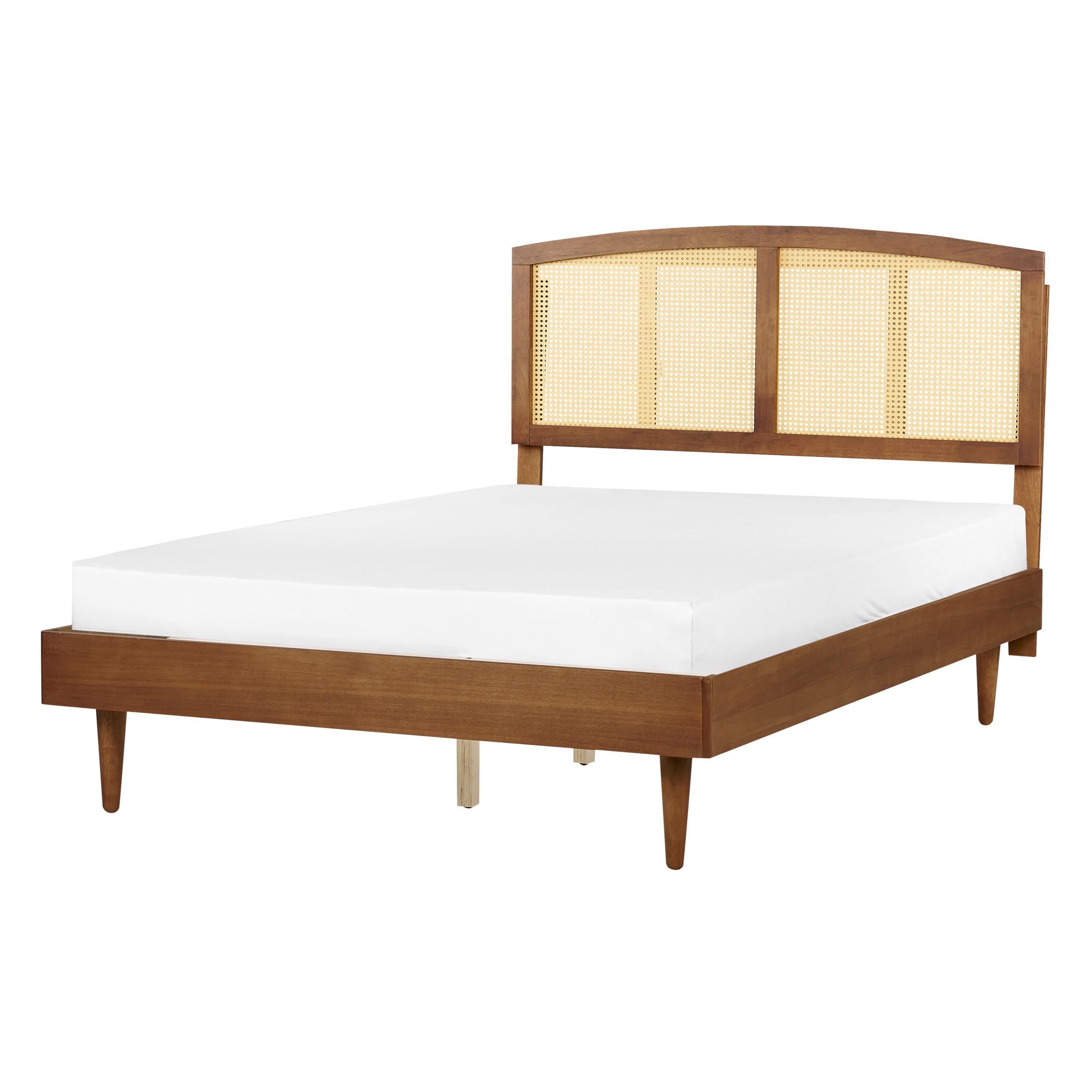POSTEL s roštem 140/200 cm Kaučukovníkové dřevo Hnědá Varzy - hnědá, dřevo (140/200cm) - Beliani