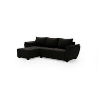 ECKSOFA ZEUS L Monolith 97 Links mit Schlaffunktion - Schwarz, Textil (251/140cm) - Bedante