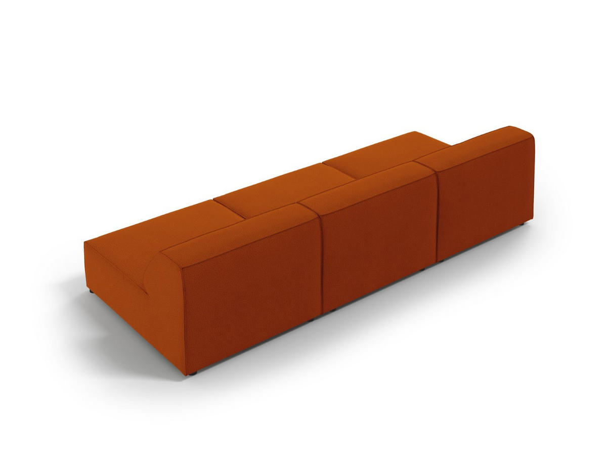 SOFA Jodie aus strukturiertem Stoff terrakotta 3 Sitzplätze - Terra cotta, Textil (102/70/240cm) - Micadoni