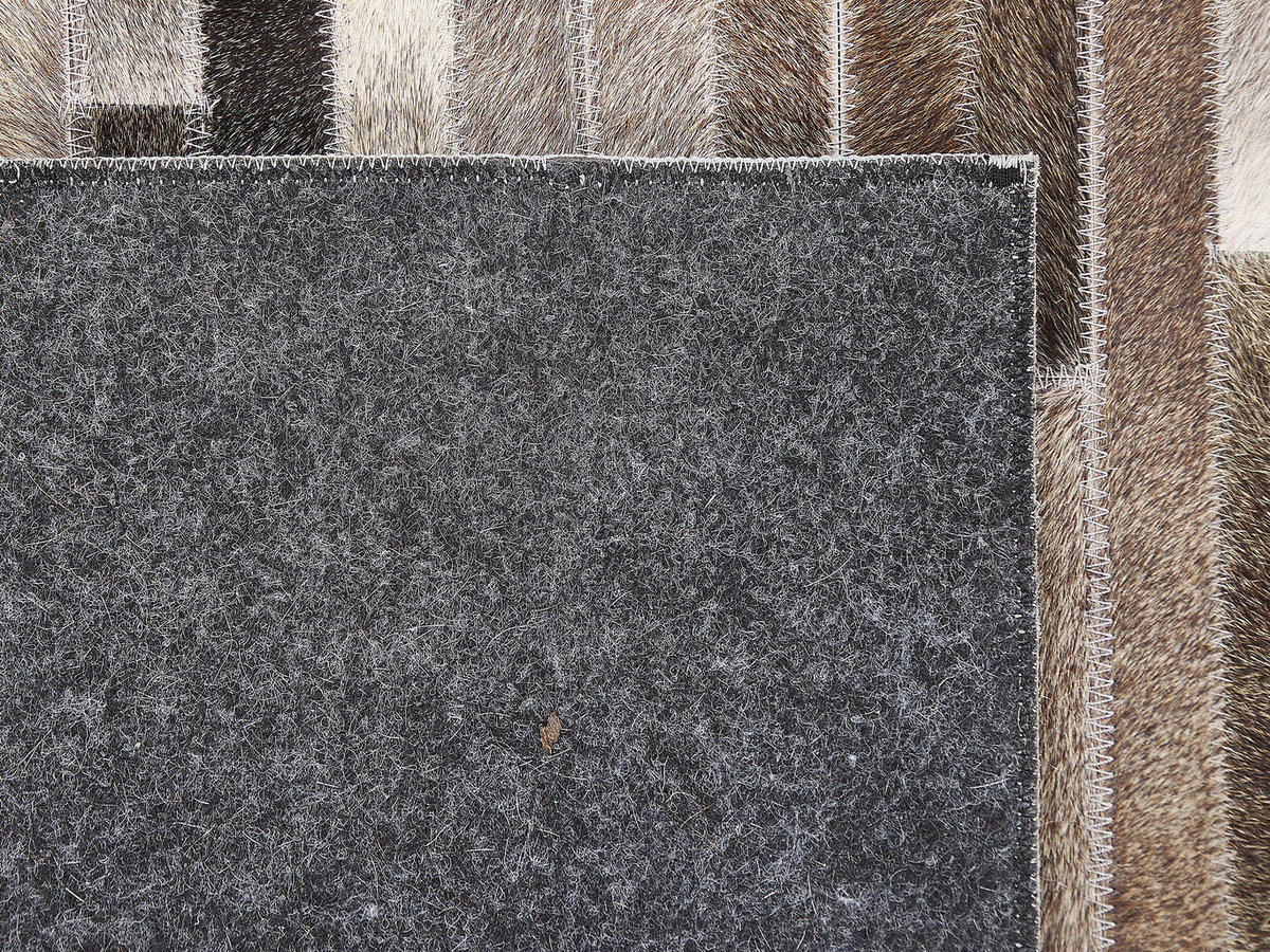 PATCHWORK-TEPPICH Tuzluca 200/140 cm - Braun, Fell (140/200cm) - Beliani