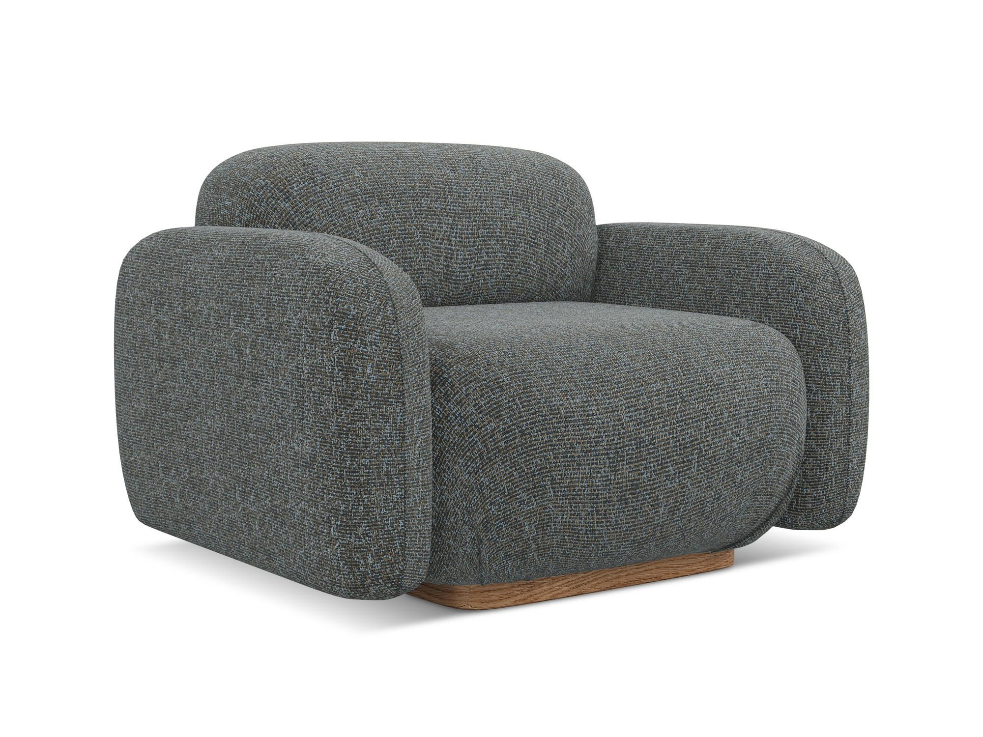 SESSEL Strukturstoff Stoff Grau - Dunkelgrau/Braun, Holz/Textil (110/73/95cm) - Makamii